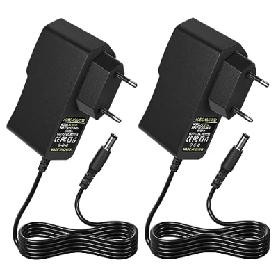 Abbildung von TOBWOLF 2 PCS Universal 9V 1A AC DC Netzteil Stromadapter Adapter für Arduino R3 Platine Oszilloskop Router ADSL Modem