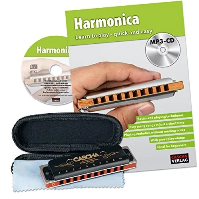 Abbildung von CASCHA HH 1610 EN Professional Blues Harmonica Set Mundharmonika Inklusive Englischer Schule mit MP3 CD