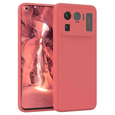Abbildung von EAZY Case Silikonhülle für Xiaomi Mi 11 Ultra Hülle Silikon Rot weich stoßfeste Handyhülle Schutzhülle mit Kameraschutz Dünn Premium Schutz Cover TPU Phone Bumper in Hellrot