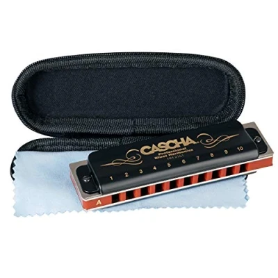 Abbildung von CASCHA Mundharmonika A Dur Anfänger u. Fortgeschrittene I Perfekte Aufbewahrung Pflege mit Blues Harmonika Softcase Putztuch, HH 2161