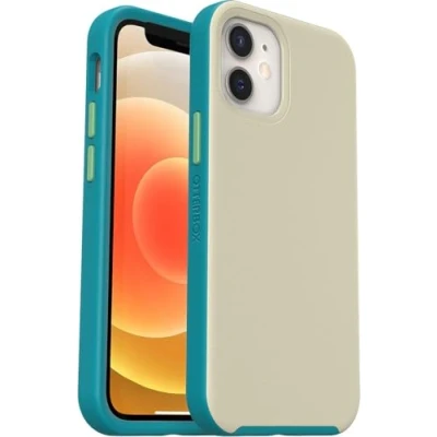 Abbildung von OtterBox Slim Serie Hülle für iPhone 12 mini mit MagSafe, stoßfest, sturzsicher, ultraschlank, dünne schützende Hülle, getestet nach Militärstandard, Grau/Grün