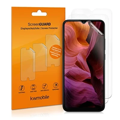 Abbildung von kwmobile 3X Displayschutzfolie kompatibel mit Samsung Galaxy A02s Folie klare Schutzfolien Set in transparent