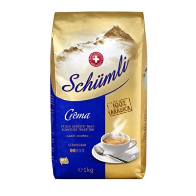 Abbildung von Schümli Crema Ganze Kaffeebohnen 1kg Stärkegrad 2/5 UTZ zertifiziert (1er Pack)