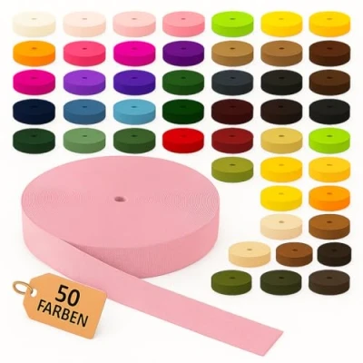 Abbildung von KBBB Gurtband 2m oder 5m lang 50 Farben Breiten: 10mm 15mm 20mm 25mm 30mm 40mm 50mm Polypropylen