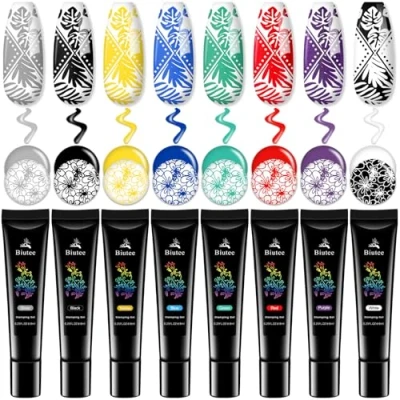 Abbildung von Biutee Stamping Lack UV Set für Schablone, 8 Farben, ml