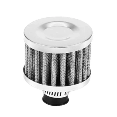 Abbildung von 12mm Auto Luftfilter, Universal Entlüftungsfilter Kaltlufteinlass Filter Pilzkopf Luftfilter für Fahrzeuge mit Lufteinlässen (Silber)