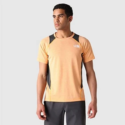 Abbildung von THE NORTH FACE Glacier T Shirt Cone Orange White Heather Asphalt Grey XXL
