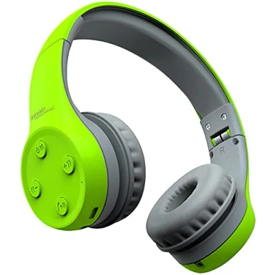 Abbildung von auvisio Kinder Kopfhörer: Over Ear Stereo Headset für Kinder, Lautstärke Begrenzung, Bluetooth 5 (Faltbare Kopfhörer, HiFi Freisprecheinrichtung)