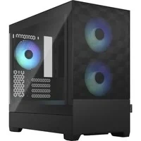 Abbildung von Fractal Design Pop Mini Air RGB Black Tempered Glass Clear Tint Honeycomb Mesh Front TG Side Panel Three 120 mm Aspect 12 Fans Included mATX High Airflow PC Gaming Case