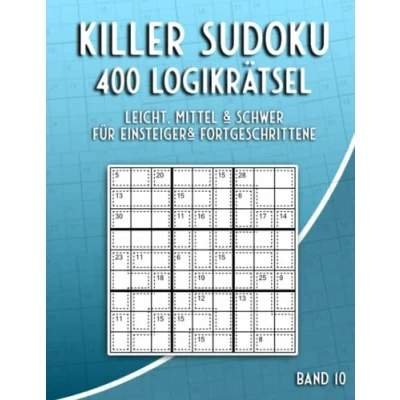 Abbildung von Killer Sudoku Rätsel in Leicht, Mittel &amp; Schwer: Summen Rätselheft mit 400 Variationen