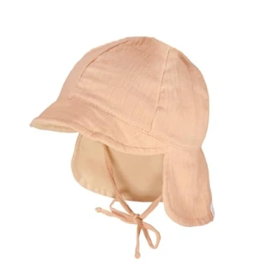 Abbildung von maximo GOTS Baby Schildmütze, Band Musselinstoff, Nackenschutz, Futter, UV Musselin