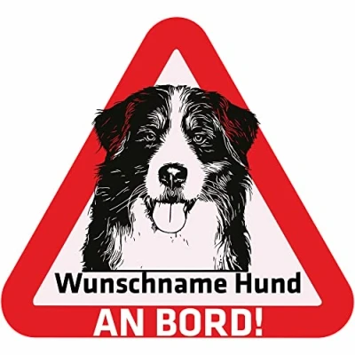 Abbildung von Indigos UG Namensaufkleber Hund Berner Sennenhund Aufkleber mit Namen &amp; Wunschtext individuell personalisiert Auto Motorrad LKW