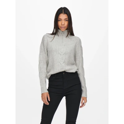 Abbildung von JDY Langarm Strickpullover, Damen, Größe: XL, Grau