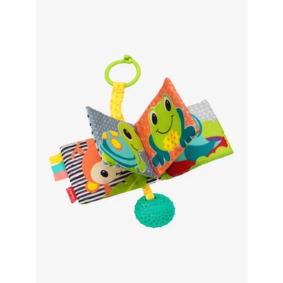 Abbildung von Infantino Multicoloured Fabric Crinkle Book Scrunching Page Sounds, Round Teether, Squeaker, Animal Themed Ages 6 Months +