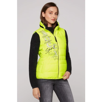 Abbildung von Soccx MIT Kapuze IM Stehkragen Weste, Damen, Größe: Large, Yellow lime