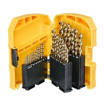 Abbildung von Dewalt 29 tlg. Extreme HSS G Metallbohrer Set DT7926 (Einsatz in legierten u. unlegierten Stählen, Eisen, Nickel, Messing, Anti Rutsch Schaft, Kernverstärkt, Zentrierspitze zum Bohren ohne Vorkörnung)
