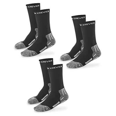 Abbildung von Black Crevice Trekkingsocken lang, 3 Paar, black/white, 43 46