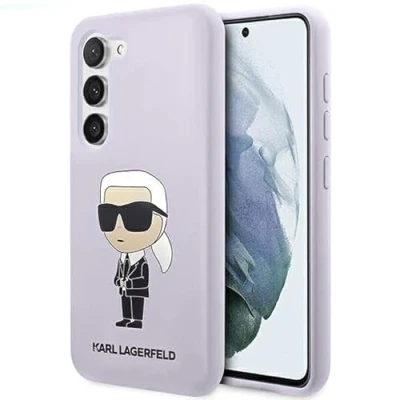 Abbildung von KARL LAGERFELD Hülle KLHCS23MSNIKBCU Samsung S23+ S916 violett silikon Ikonik