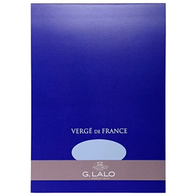 Abbildung von G.Lalo 12702L Schreibblock Vergé de France (perfekt für Ihre Einladungen, säurefrei, DIN A4, 21 x 29,7 cm, 50 Blatt, 100 g) blau