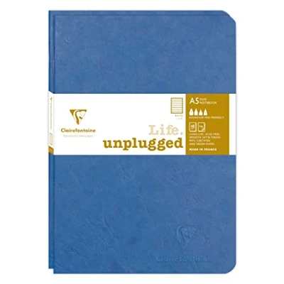 Abbildung von Clairefontaine 733174C Age Bag DUO Set aus 2 Notizheften 14,8x21cm , geheftet, 48 Blatt 90g, liniert Blau, 1