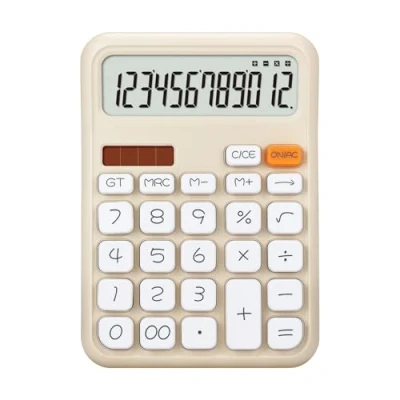 Abbildung von OSALO Taschenrechner, Tischrechner mit 12 stelliger Extra Großes LCD Display, Standard Funktion für Büro, Zuhause und Schule, Tischtaschenrechner große Tasten, Weiß（OS A7）