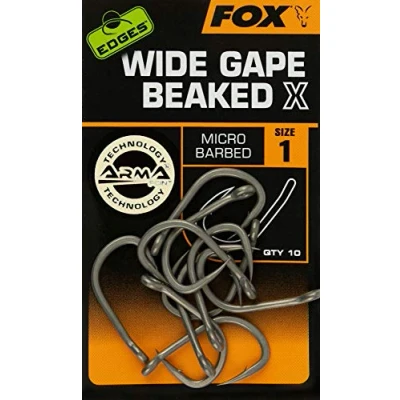 Abbildung von Fox Edges Wide Gape Beaked X 10 Karpfenhaken, Größe:1
