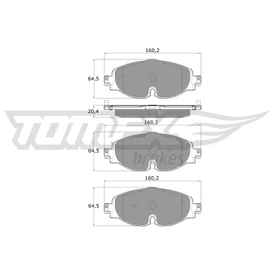 Abbildung von TOMEX brakes TX 18 05 Bremsbelagsatz für Verschleißwarnanzeiger vorbereitet VOLKSWAGEN: Golf 7 Schrägheck, Variant, Passat B8 Variant