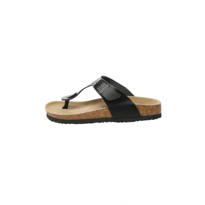 Abbildung von Everau Flamingo Zehentrenner, Damen, Größe: 41, Black leather Schuhe