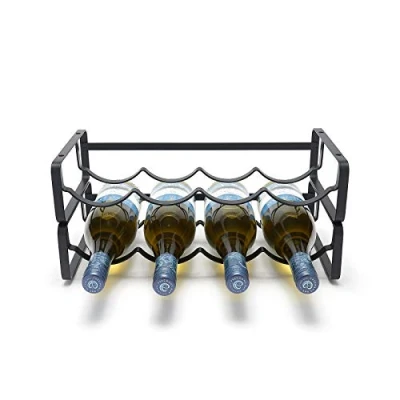 Abbildung von simplywire Modulares Weinregal Stapelbarer Flaschenhalter Schwarz