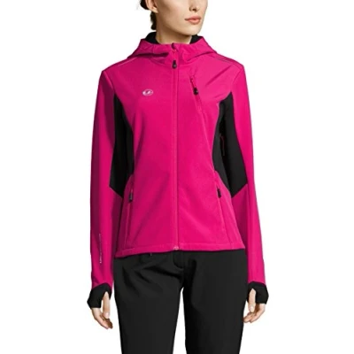 Abbildung von Ultrasport Advanced Damen Softshelljacke Bibi, moderne zweifarbige Funktionsjacke, Outdoorjacke, Laufjacke, Fitnessjacke, Pink/Schwarz, XS