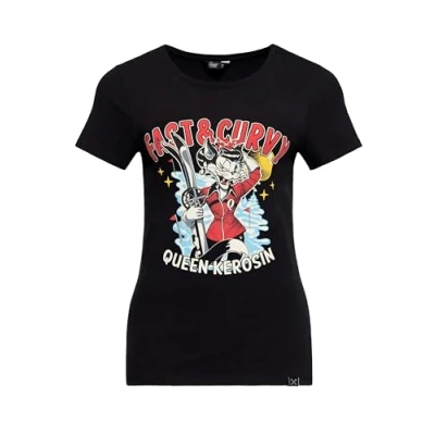 Abbildung von QueenKerosin T Shirt Fast &amp; Curvy (1 tlg) mit Retro Comic Artwork