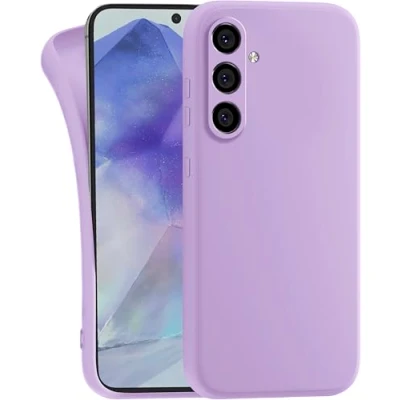 Abbildung von MyGadget Hülle kompatibel mit Samsung Galaxy A55 5G robuste Handyhülle TPU Case Slim Silikonhülle Back Cover Kratzfest Schutzhülle Matt Lila