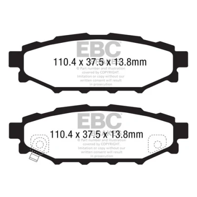 Abbildung von EBC Brakes DP1584 Bremsbelagsatz Hinterachse SUBARU: Forester IV, III, XV I, TOYOTA: GT86 Coupe