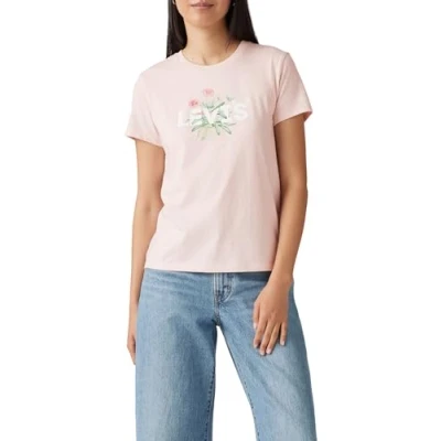 Abbildung von Levi&#039;s Damen The Perfect Tee T Shirt, Pink Desert Plant HL Logo Bros, M
