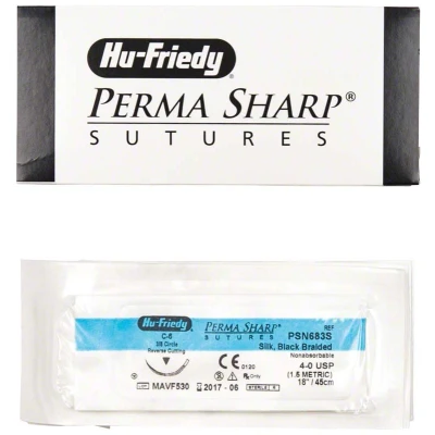 Abbildung von Perma Sharp Nahtmaterial Seide 4/0 C 6 12 Stück