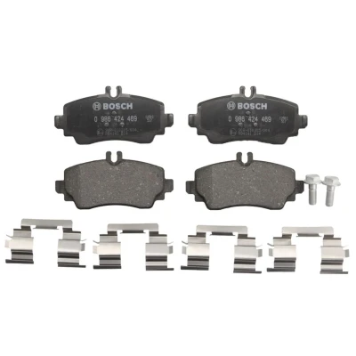 Abbildung von BOSCH 0 986 424 469 Bremsbelagsatz Low Metallic mit Anti Quietsch Blech, Schrauben Feder, Zubehör MERCEDES BENZ: A Klasse, Vaneo