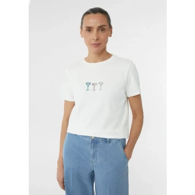 Abbildung von comma Tshirt print, Damen, Größe: 44, Weiß