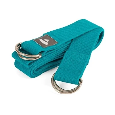 Abbildung von Yamala Belt Yogagurt 2 in 1. Baumwolle petrol. Metallringe an beiden Enden