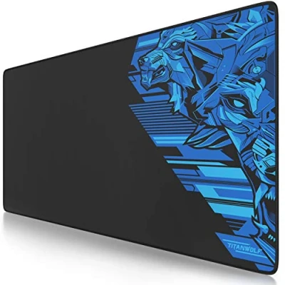 Abbildung von Titanwolf XXL Mauspad Gaming 900 x 400mm Mousepad groß Motiv Tischunterlage Large Size verbessert Präzision und Geschwindigkeit auch für Roccat Razer Logitech Maus Tastatur