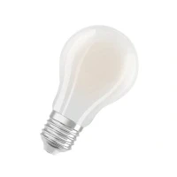 Abbildung von OSRAM Energy Class LED Lampe in klassischer Kolbenform, 2.2 W / 470 lm, EEK A, kaltweißes Licht (4000 K), CRI 80, aus gefrostetem bleifreiem Glas, E27 Sockel, IP20, 60 mm Durchmesser.