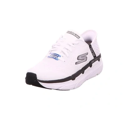 Abbildung von Skechers Herren Max Cushioning Slip ins Athletic Workout Running Walking Shoes with Memory Foam Sneaker, Weiss/opulenter Garten, 41.5 EU
