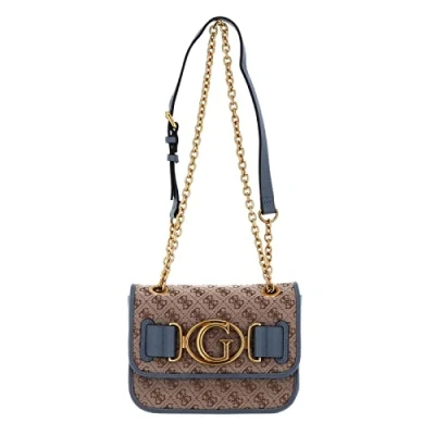 Abbildung von GUESS Damen Aileen Crossbody Flap, Rauchblau/Hellbraun/Braun/Gold