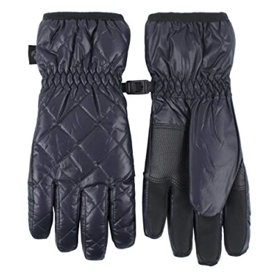Abbildung von HEAT HOLDERS Gesteppt Handschuhe Wasserdicht Damen Fleece Gefüttert Schwarz Windsropper (Schwarz, S M)