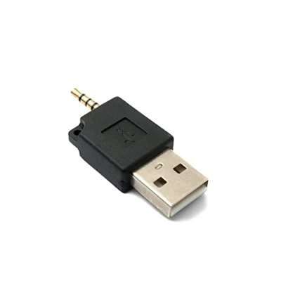 Abbildung von System S Audio USB Adapter 2,5mm Klinke Stecker zu 2.0 Typ A AUX Kabel in Schwarz