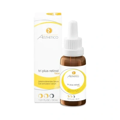 Abbildung von AESTHETICO tri plus Retinol, 30 ml Intensiv korrigierendes Serum mit Retinyl Palmitat, Bakuchiol und pflanzlichen Extrakten, verbessert die Hautstruktur mindert Fältchen, anti aging