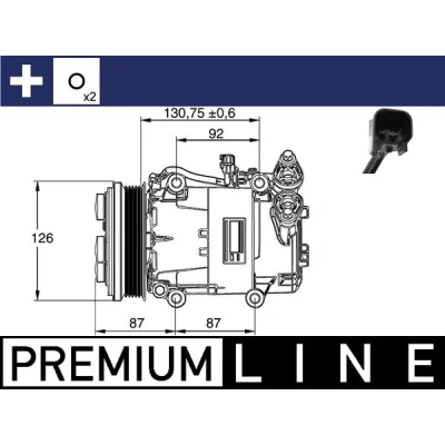 Abbildung von MAHLE ORIGINAL ACP 54 000P Kompressor 7VS16ic 12 PAG 46 YF R1234yf, R134a mit Dichtring ohne Ölablassschraube FORD: Focus 2 Schrägheck, C Max