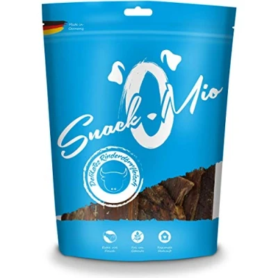 Abbildung von SnackOMio Premium Hundesnack delikates Rinderdörrfleisch, getreidefrei, 1er Pack (1 x 300g)