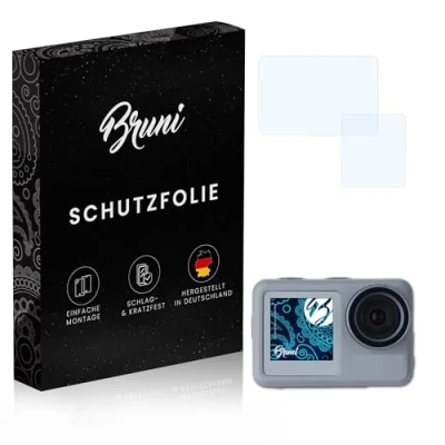 Abbildung von Bruni Schutzfolie kompatibel mit Rollei Actioncam 9S Plus Folie, glasklare Displayschutzfolie (2er Set)