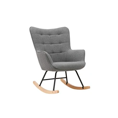 Abbildung von byLIVING Schaukelstuhl &quot;Richie&quot;, 1 St., moderne Metallbeine mit Holzkufe, in Webstoff oder Cord erhältlich
