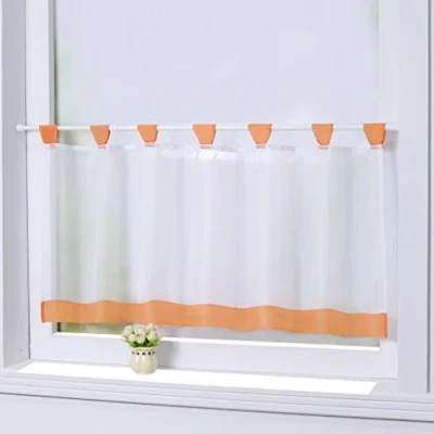 Abbildung von Joyswahl Bistrogardine Voile Schlaufen Scheibengardine Mia Küchen Transparenter Vorhang HxB 60x90cm Orange 1er Pack